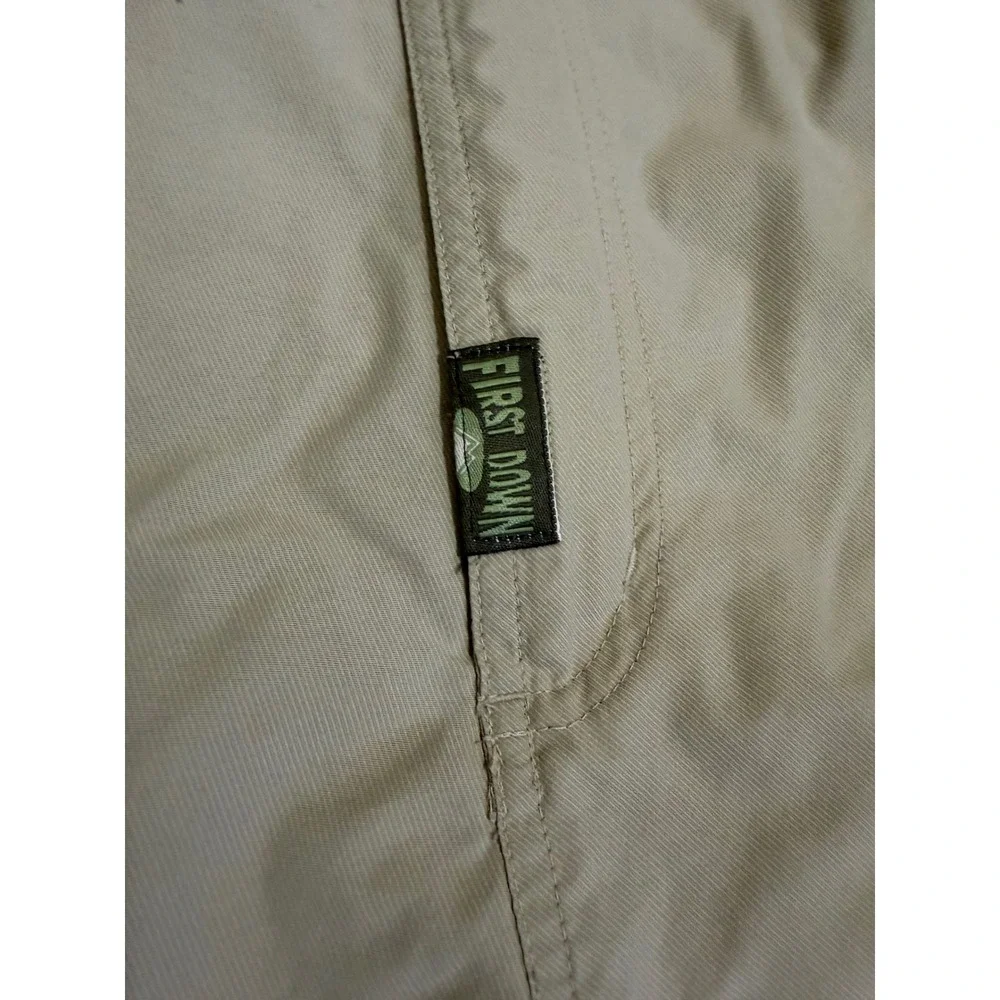 Vintage 90s First Down Safari Cargo Pants Men XXL Khaki Nylon Mesh Vent Gorpcore